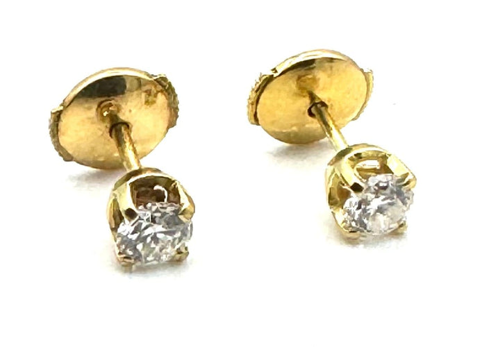 Boucles d'oreilles Boucles d’oreilles puces en or jaune 18 carats et diamants 0,50 ct 58 Facettes 240392