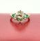 Bague 52 Solitaire - Bague en or jaune 18 carats et platine, diamant 3,85 carats et émeraudes 58 Facettes sku