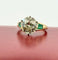 Bague 52 Solitaire - Bague en or jaune 18 carats et platine, diamant 3,85 carats et émeraudes 58 Facettes sku