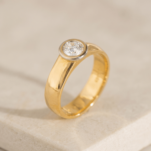 Bague 55 Solitär-Ring - Bague en or jaune 14K diamant 0,52 ct 58 Facettes HJ250199