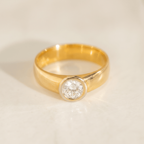 Bague 55 Solitär-Ring - Bague en or jaune 14K diamant 0,52 ct 58 Facettes HJ250199