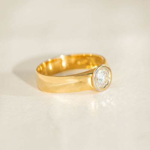 Bague 55 Solitär-Ring - Bague en or jaune 14K diamant 0,52 ct 58 Facettes HJ250199
