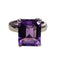 Bague 51 Bague - Améthyste taille émeraude en or blanc 18k 58 Facettes S261