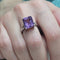 Bague 51 Bague - Améthyste taille émeraude en or blanc 18k 58 Facettes S261