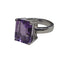 Bague 51 Bague - Améthyste taille émeraude en or blanc 18k 58 Facettes S261