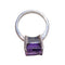 Bague 51 Bague - Améthyste taille émeraude en or blanc 18k 58 Facettes S261