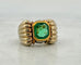 Bague 54 Bague Tank ancienne en or 18 carats avec émeraude de Colombie 58 Facettes em
