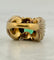 Bague 54 Bague Tank ancienne en or 18 carats avec émeraude de Colombie 58 Facettes em