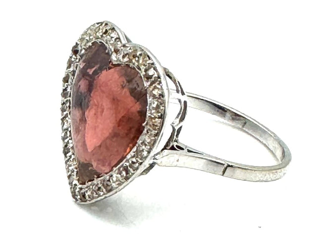 Bague 59 Bague en platine - Tourmaline et diamants 58 Facettes 250257