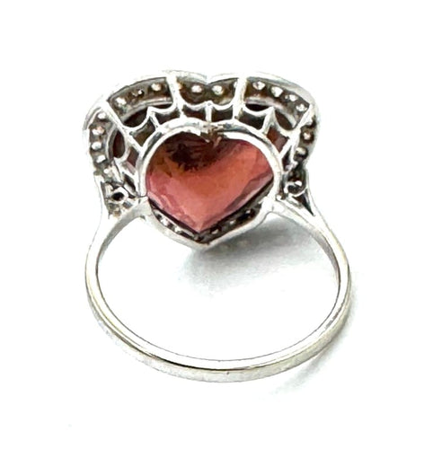 Bague 59 Bague en platine - Tourmaline et diamants 58 Facettes 250257