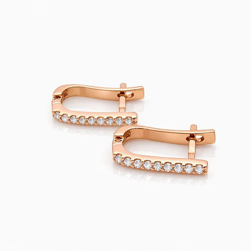 Boucles d'oreilles Boucles d’oreilles en or rose 18 carats et diamants taille brillant 58 Facettes Boucles d’oreilles en or rose et diamants