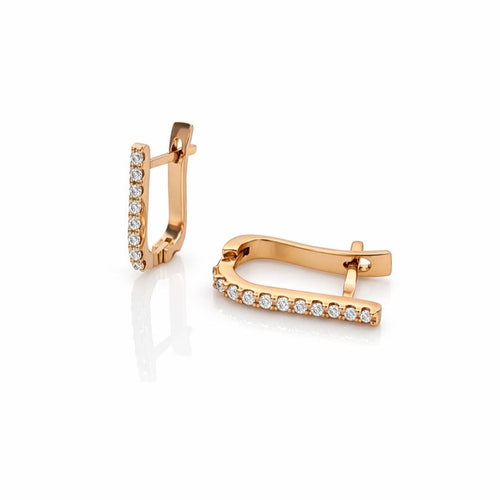 Boucles d'oreilles Boucles d’oreilles en or rose 18 carats et diamants taille brillant 58 Facettes Boucles d’oreilles en or rose et diamants
