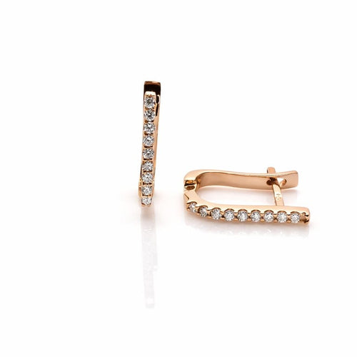 Boucles d'oreilles Boucles d’oreilles en or rose 18 carats et diamants taille brillant 58 Facettes Boucles d’oreilles en or rose et diamants