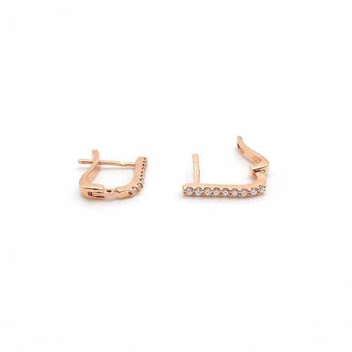 Boucles d'oreilles Boucles d’oreilles en or rose 18 carats et diamants taille brillant 58 Facettes Boucles d’oreilles en or rose et diamants