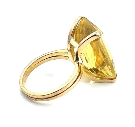 Bague 53 Bague vintage en or jaune 18 carats et citrine 58 Facettes 240399