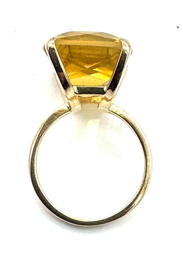 Bague 53 Bague vintage en or jaune 18 carats et citrine 58 Facettes 240399