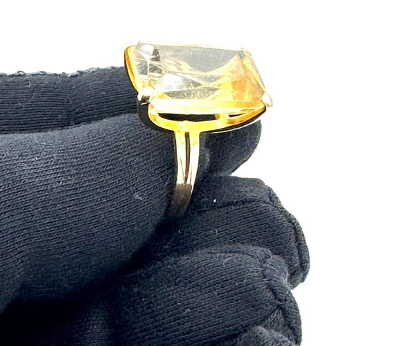 Bague 53 Bague vintage en or jaune 18 carats et citrine 58 Facettes 240399