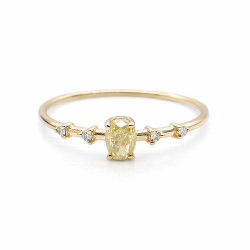 Bague 56 Bague solitaire en or jaune 18 carats et diamants fancy 58 Facettes Bague or et diamants fancy
