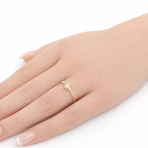 Bague 56 Bague solitaire en or jaune 18 carats et diamants fancy 58 Facettes Bague or et diamants fancy
