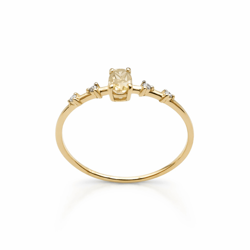 Bague 56 Bague solitaire en or jaune 18 carats et diamants fancy 58 Facettes Bague or et diamants fancy
