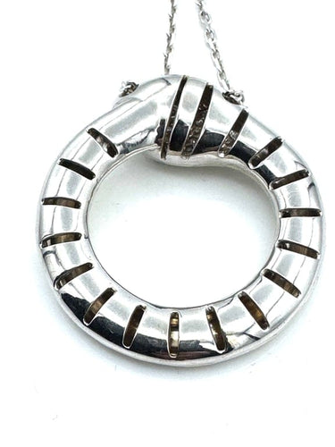Collier Collier pendentif serpent en or jaune 18 carats, laque et diamants 58 Facettes 250268