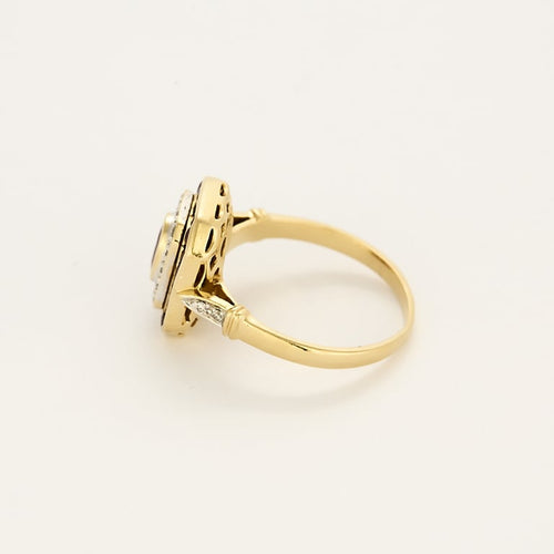 Bague 59 Bague en or jaune, rubis et diamants 58 Facettes B260061
