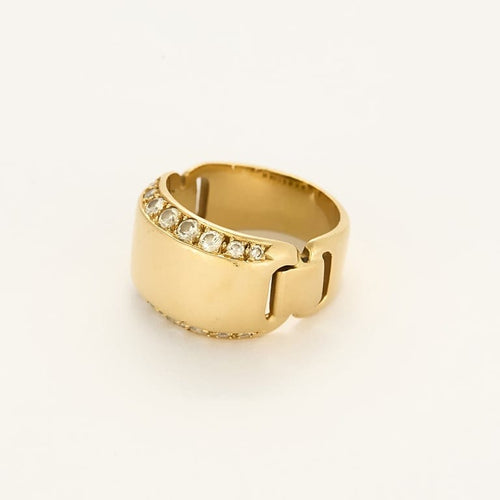Bague 56 HERMES - Bague en or jaune et diamants 58 Facettes B250659