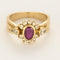 Bague 55 Bague en or jaune, diamants, rubis 58 Facettes B260114