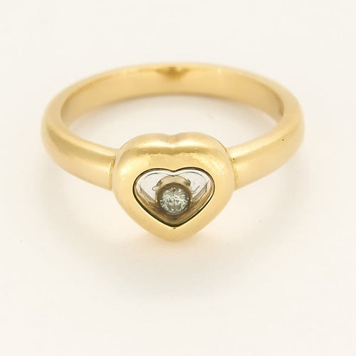 Bague 46.5 CHOPARD- Happy Diamonds - Bague en or jaune et diamant 58 Facettes B260054