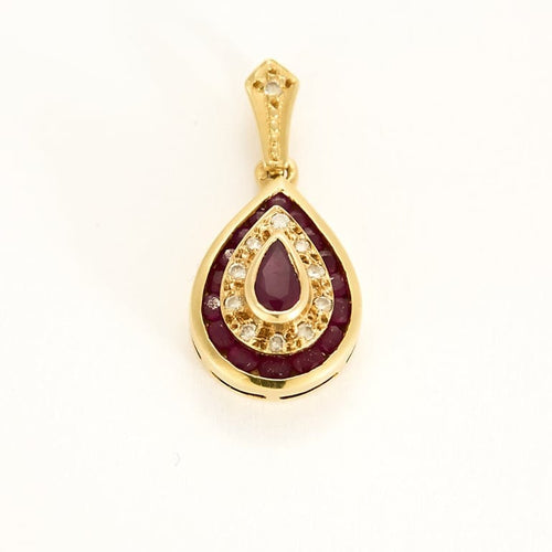 Pendentif Pendentif en or jaune, diamants, rubis 58 Facettes B260094
