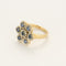Bague 56 Bague er jaune et or blanc, diamants et saphirs 58 Facettes B260068