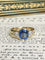 Bague 55 Bague en or jaune 18K sertie d’un saphir non chauffé et diamants 58 Facettes 237