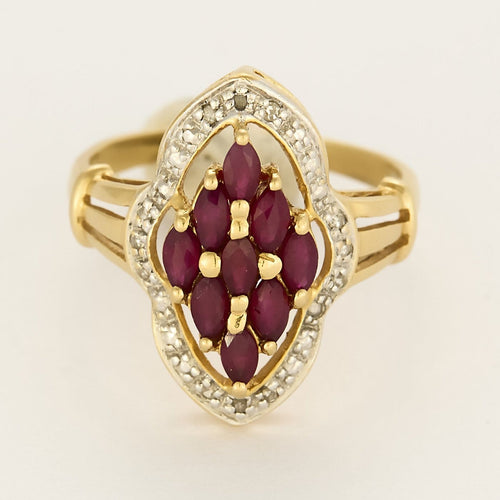 Bague Bague en or jaune diamants, rubis 58 Facettes B260069