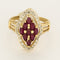 Bague Bague en or jaune diamants, rubis 58 Facettes B260069