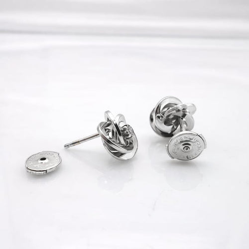 Boucles d'oreilles Boucles d'oreilles en or blanc 18 carats et diamants taille brillant 58 Facettes Boucles d'oreilles or blanc & diamants