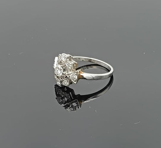Bague 49 Bague Art déco en platine sertie de diamants 58 Facettes VALOIR/527
