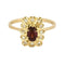 Bague 54 Bague marguerite en or jaune 18K grenat et diamants 58 Facettes PAL32243