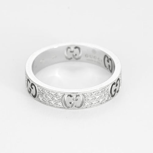 Bague 52 GUCCI - Icon  - Bague en or blanc et pavage diamants 58 Facettes ROD4447