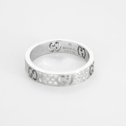 Bague 52 GUCCI - Icon  - Bague en or blanc et pavage diamants 58 Facettes ROD4447