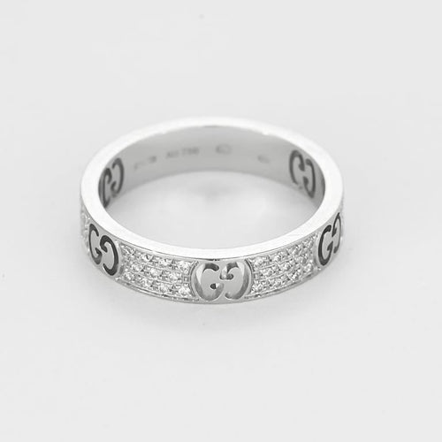 Bague 52 GUCCI - Icon  - Bague en or blanc et pavage diamants 58 Facettes ROD4447