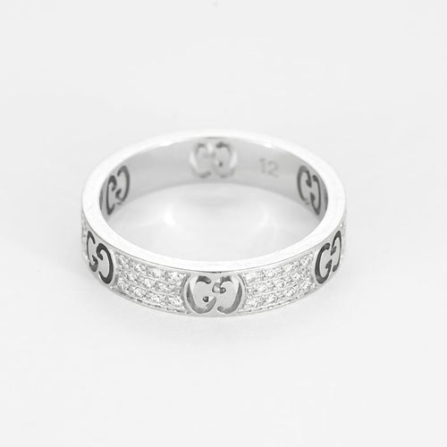 Bague 52 GUCCI - Icon  - Bague en or blanc et pavage diamants 58 Facettes ROD4447