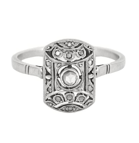 Bague 55 Ravissante Bague Ancienne Diamants Taille Rose 58 Facettes EL004