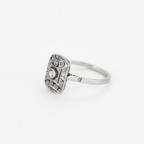 Bague 55 Ravissante Bague Ancienne Diamants Taille Rose 58 Facettes EL004