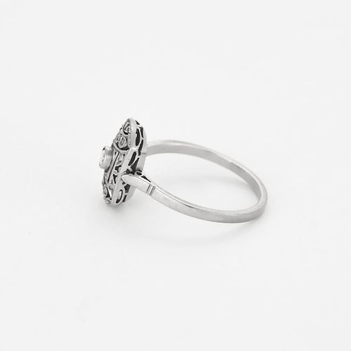 Bague 55 Ravissante Bague Ancienne Diamants Taille Rose 58 Facettes EL004