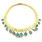 Collier Collier - Maillons géométriques articulés en or jaune 18 carats et turquoises 58 Facettes 250241