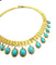 Collier Collier - Maillons géométriques articulés en or jaune 18 carats et turquoises 58 Facettes 250241
