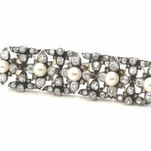 Broche Broche Napoléon III en or 18 carats, argent, diamants et perles 58 Facettes 1.0000582/1