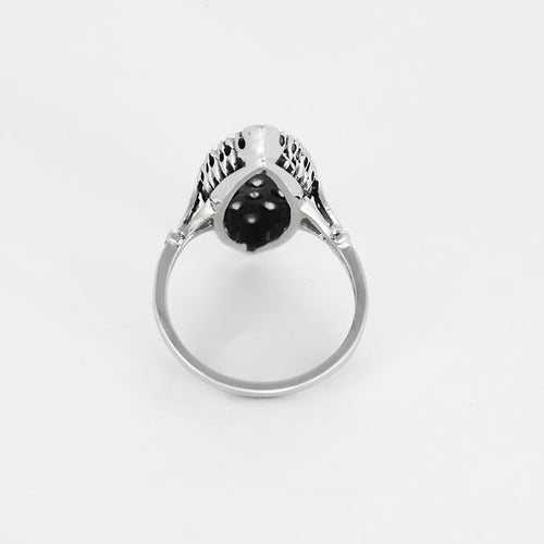 Bague 54 Bague marquise en or blanc 750 sertie de diamants 58 Facettes LP1289/