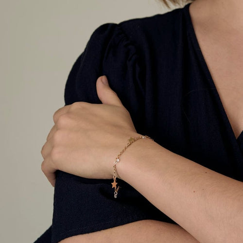 Bracelet Bracelet breloques en or jaune 750/1000 avec perles 58 Facettes LP1388/