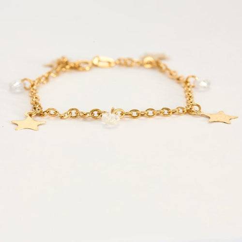 Bracelet Bracelet breloques en or jaune 750/1000 avec perles 58 Facettes LP1388/